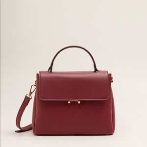 NWT MANGO Flap cross-body bag in dark red